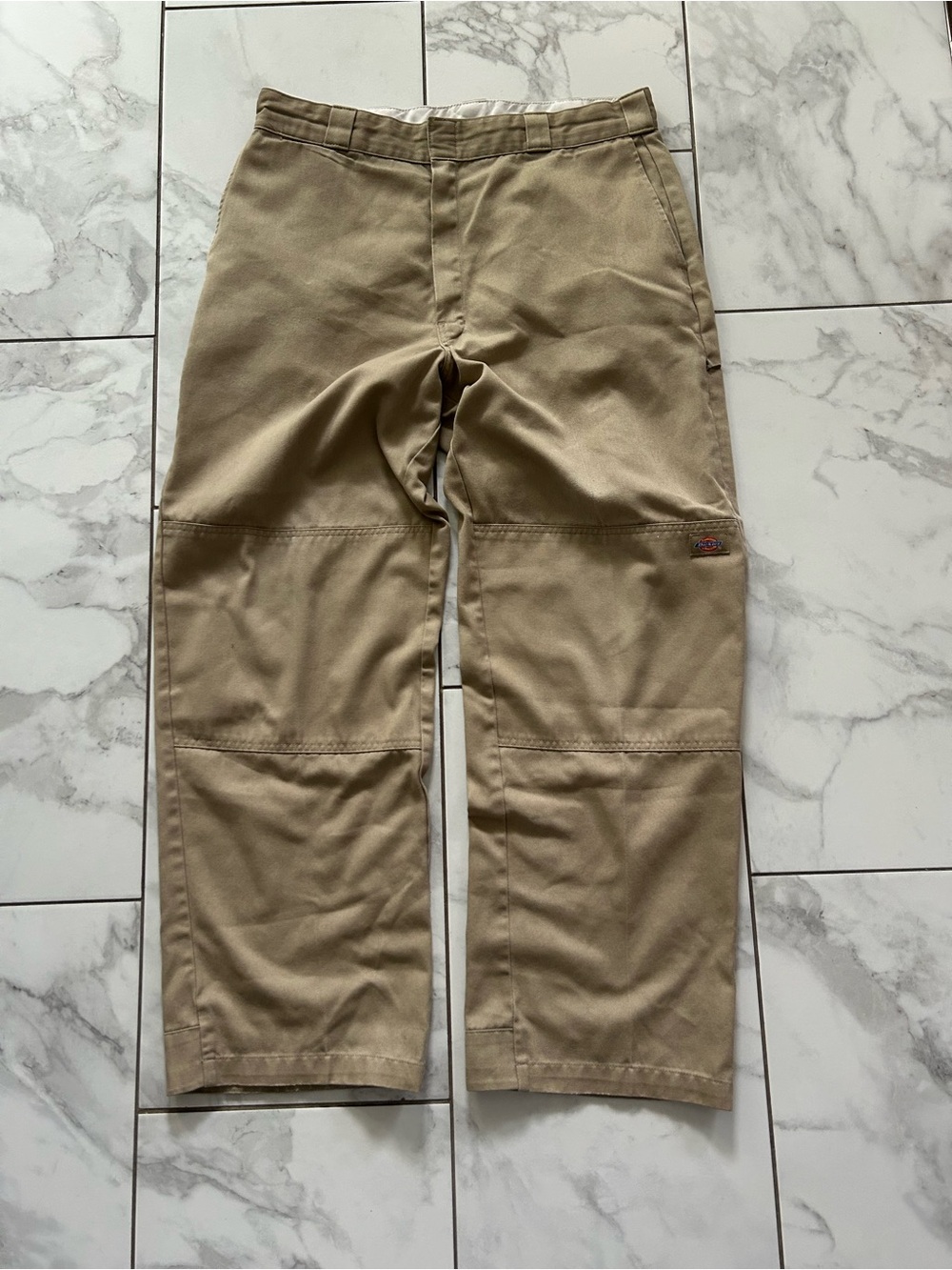 y2k Dickies Wide Leg Double Knee Workwear Khaki Pants Loose Fit